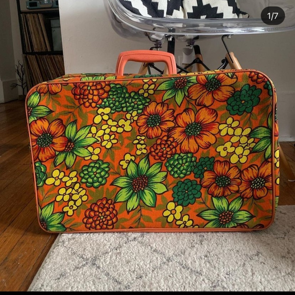 Vintage Bantam Floral Weekender Suitcase